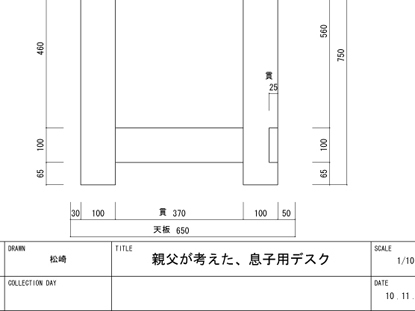 親父が考えた、息子用デスク