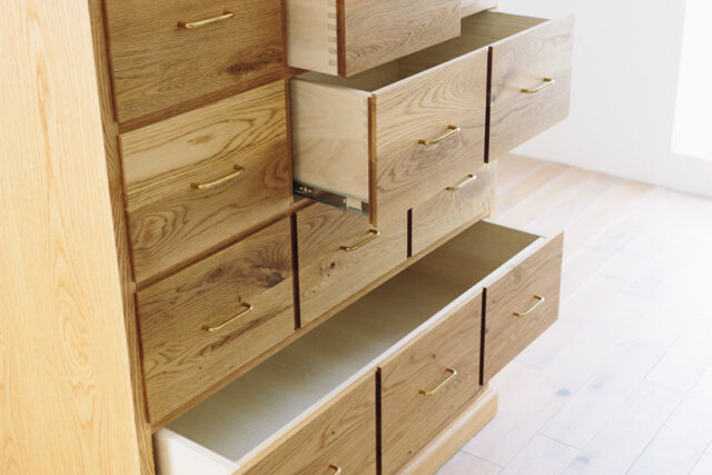 整理整頓ができる大きさの違う引出し
