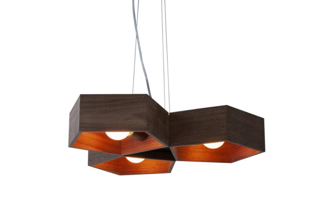 角形を3個組み合わせたペンダントライト