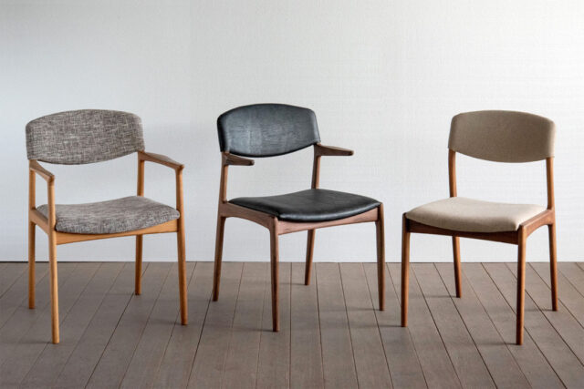 細身で丸みのある北欧風のチェア